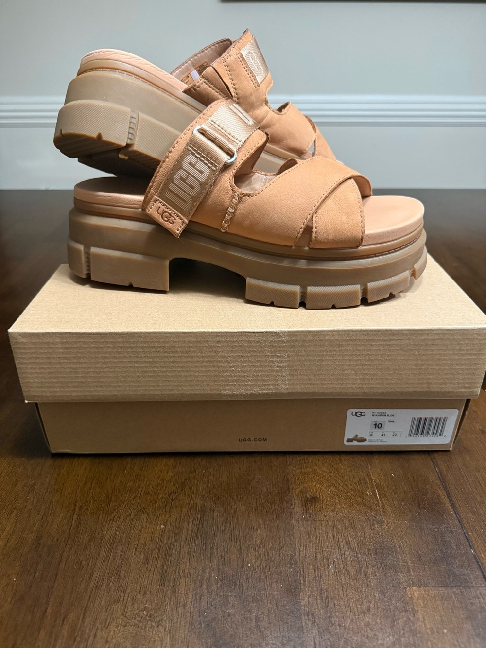 UGG Ashton Slide Platform Sandals Foas Size 10